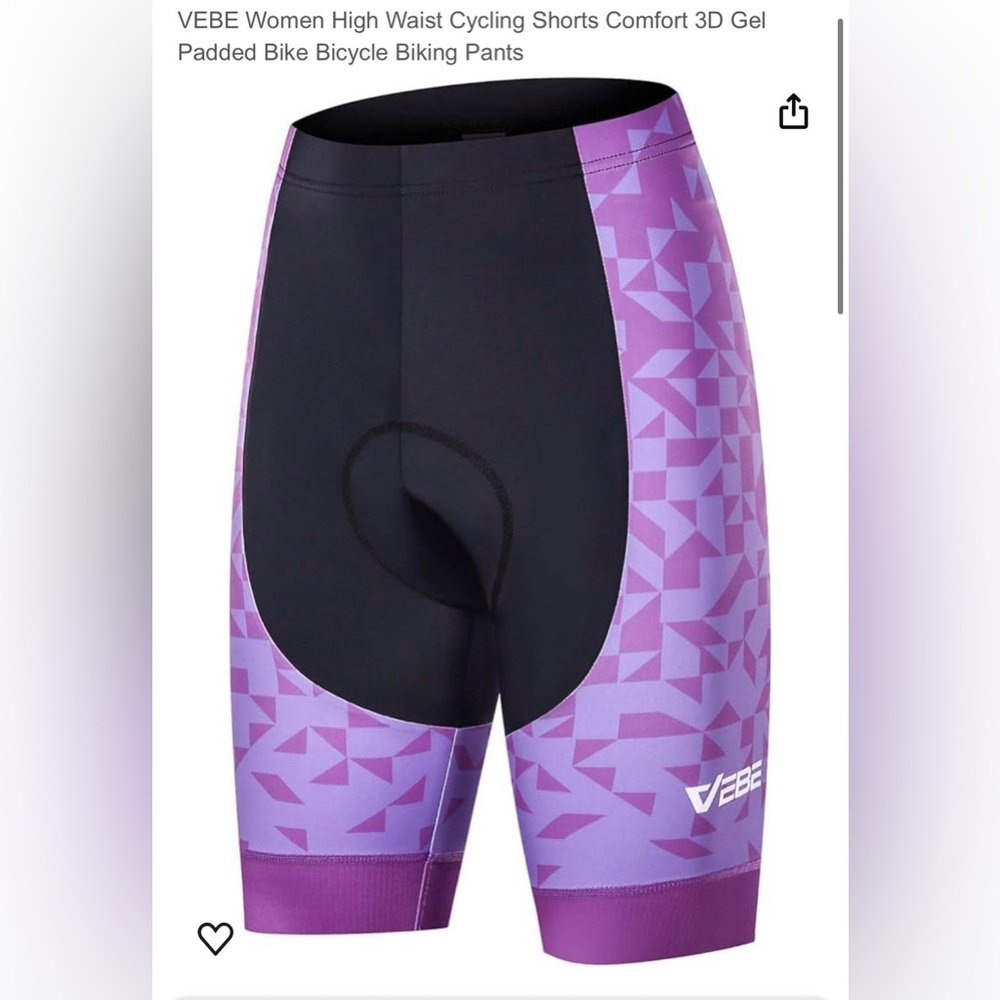 VEBE Women High Waist Cycling Shorts Comfort Gel Padded Bike Bicycle Pants